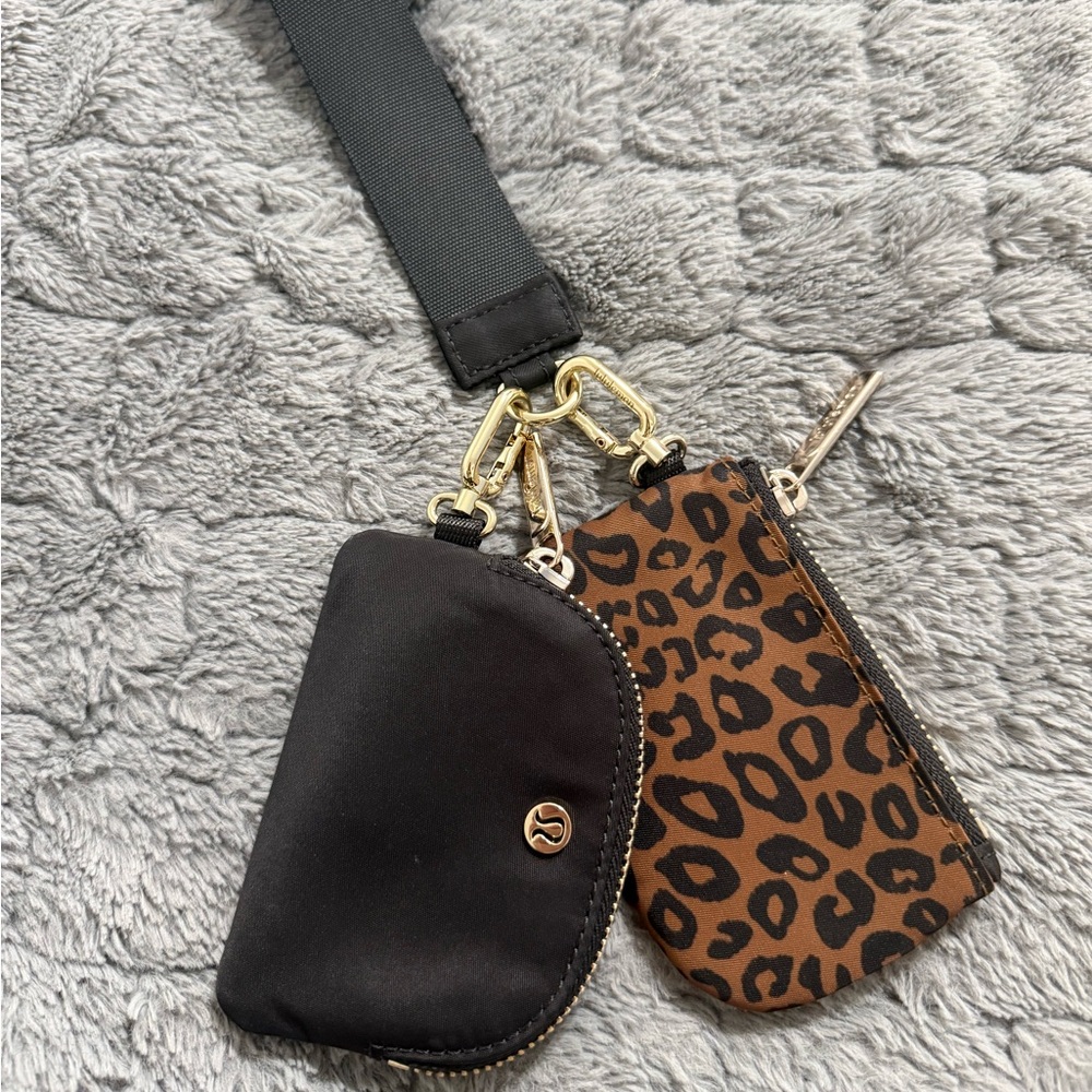 Black and Leopard Lululemon Keychain
